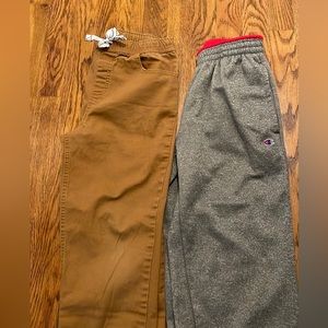 Boys champion sweats gray red sz 10/12 & 365 kids khaki pants sz 10